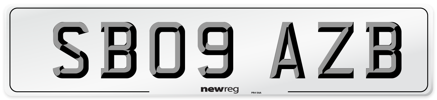SB09 AZB Number Plate from New Reg